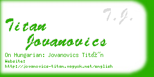 titan jovanovics business card